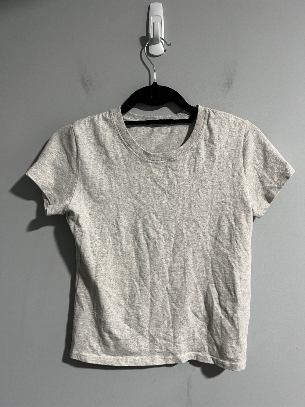 Brandy Melville Heathered Grey Cotton Short Sleeve Tee